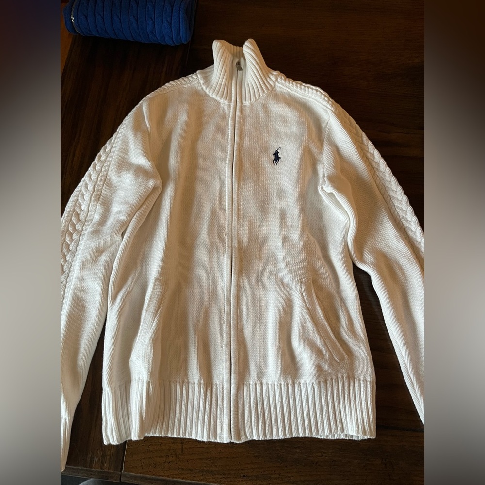 Ralph Lauren Cream Zip-Up Sweater